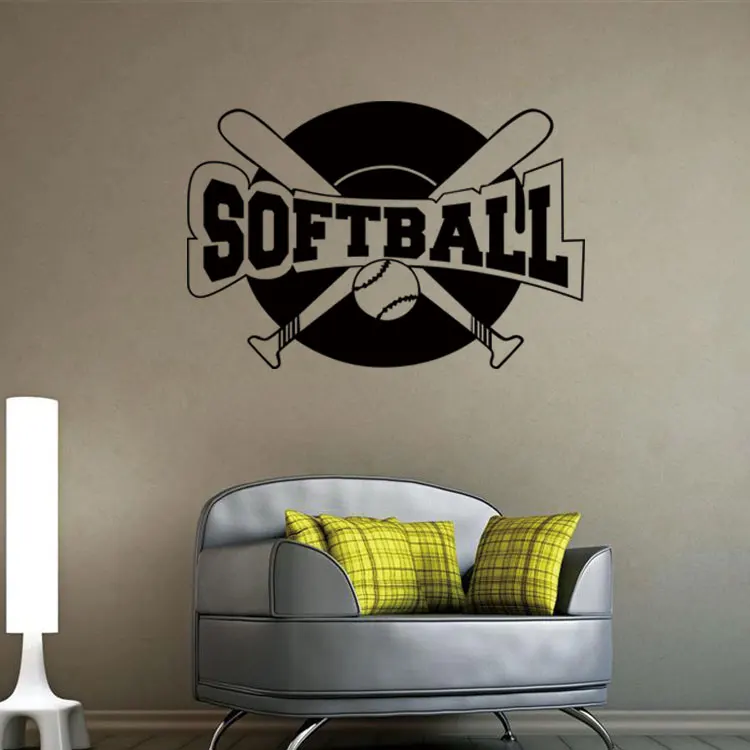 4054 Aiwall Softball Sport Ball that is Pitched Underhand Game Wall Decal Sticker Vinyl paper Art Home Decor | Дом и сад