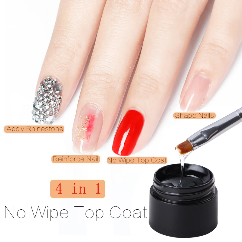 MSHARE-4-in-1-Top-Coat-No-Wipe-Topcoat-UV-Gel-Polish-Rhinestone-Nail-Reinforce-Nails