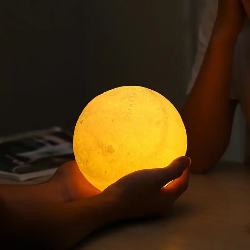 3D лунный свет принт лунный Глобус лампа 3D светящаяся луна лампа с подставкой Luna Moon лампа ночник для дома Спальня Декор дети