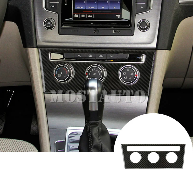 

For Volkswagen Golf 7 MK7 Carbon Fiber Console Air Condition Button Trim Cover 2013-2018 1pcs