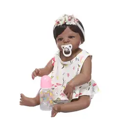 22 "Кукла реборн Реалистичная силиконовая виниловая новорожденная детская игрушка девочка Принцесса Цветочная одежда соска реалистичный