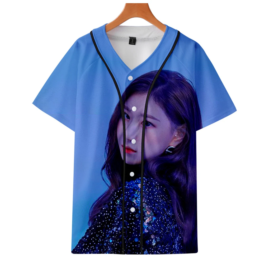 Нижняя рубашка ITZY YUNA RYUJIN CHAERYEONG LIA YEJI cos осенняя бейсбольная унисекс с короткими
