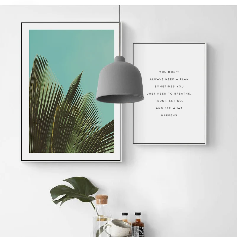 Plants Nordic Style Forest Canvas Painting Poster Wall Art Pictures Road For Living Room Leaf Picture Prints Landscape Unframed
