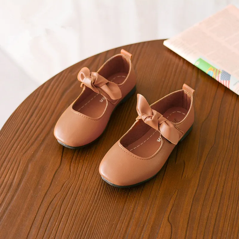 Spring Autumn New Kids Shoes Baby Girls princess shoes bowknot soft soled Childrens Girls Casual Leather shoes 2 3 4 5 6 7 8 9T