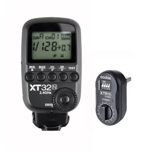 

Godox XT32N 2.4G HSS Flash Trigger Transmitter for Nikon + XTR-16 Receiver