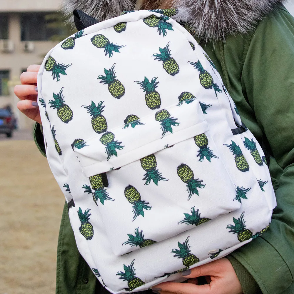 

women backpack school bags canvas Fresh Style Pineapple Print Large-Capacity Storage bagpack Female Travel Backpack mochila new