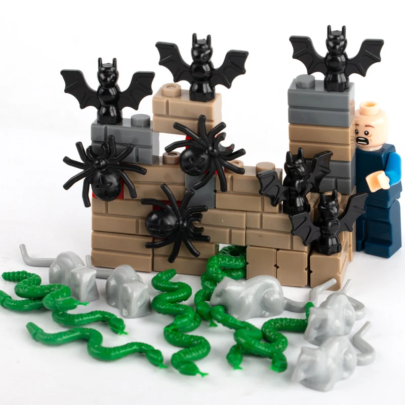 

DIY City Halloween Horror Animal Vampire Figures building blocks Bats Spider Snake Bricks Accessories Model Christmas Toys