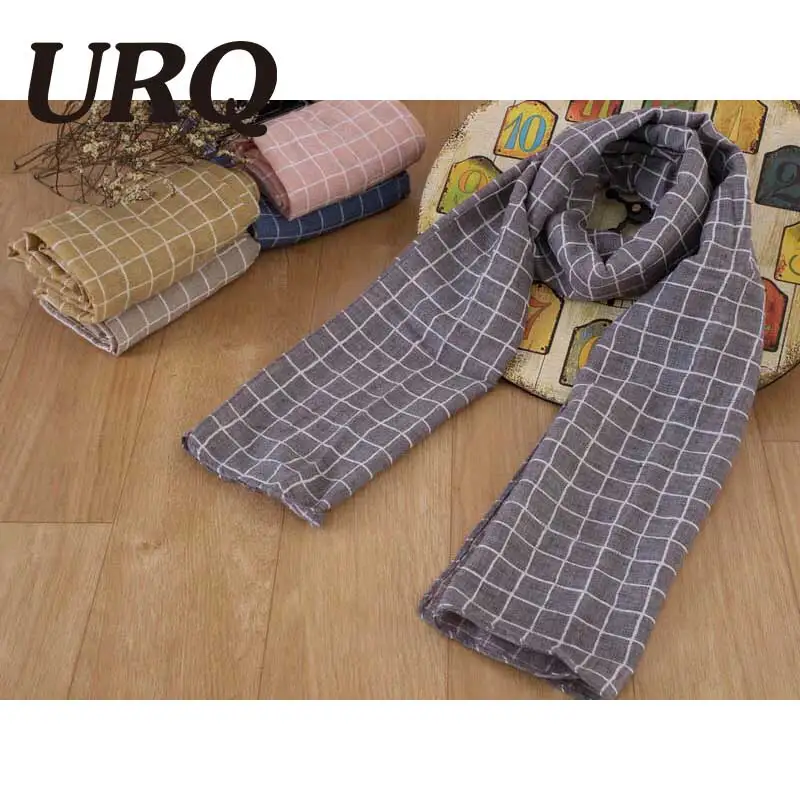 2016 Autumn New Design Children Plaid Scarf Winter Warm Cotton Linen Blend Kids Scarves font b
