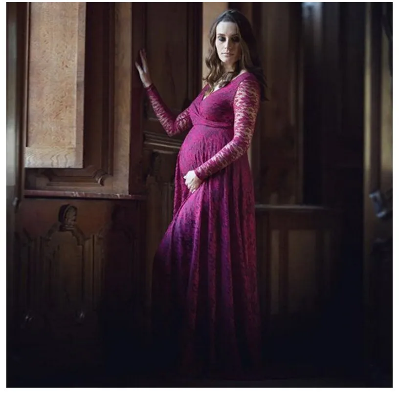 

Maternity gown Lace Maternity Dress Fancy shooting photo Summer Pregnant Dress Women Maternity photography props maxi Dresses
