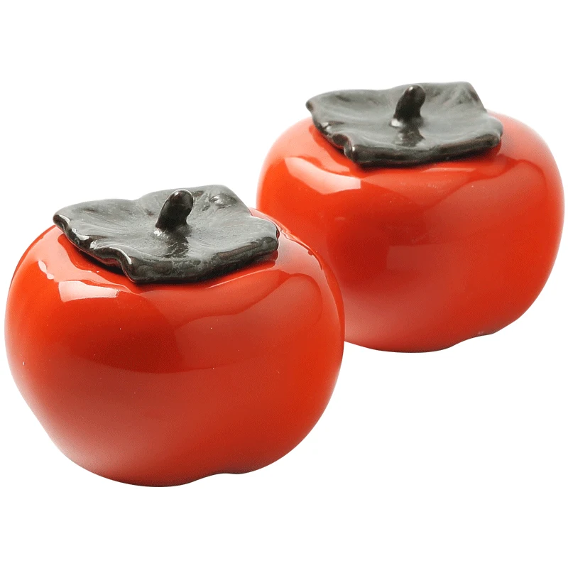 

Tomato Shape Ceramic Unique Travelling Coffee Tea Can Personality Home Ceramic Creative Cute Portable Mini Coffee Tea Container