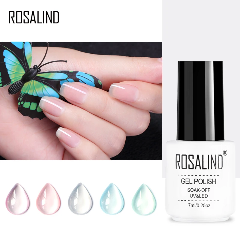 ROSALIND 7 мл желе цвет серии УФ гель лак для ногтей Vernis Полупостоянный верхнее