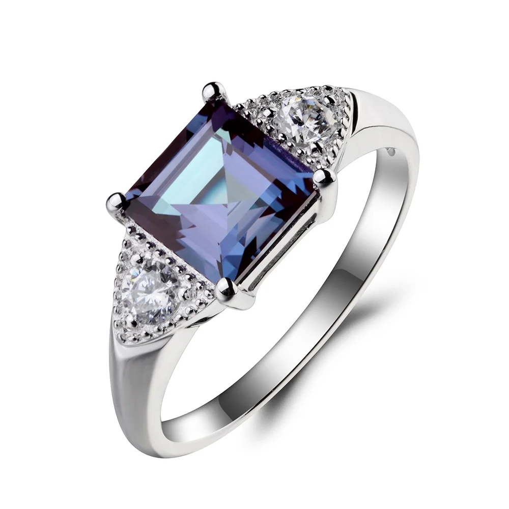 Женское кольцо из серебра 925 пробы с Александритом|925 sterling gemstone rings|gemstone rings silvercolored