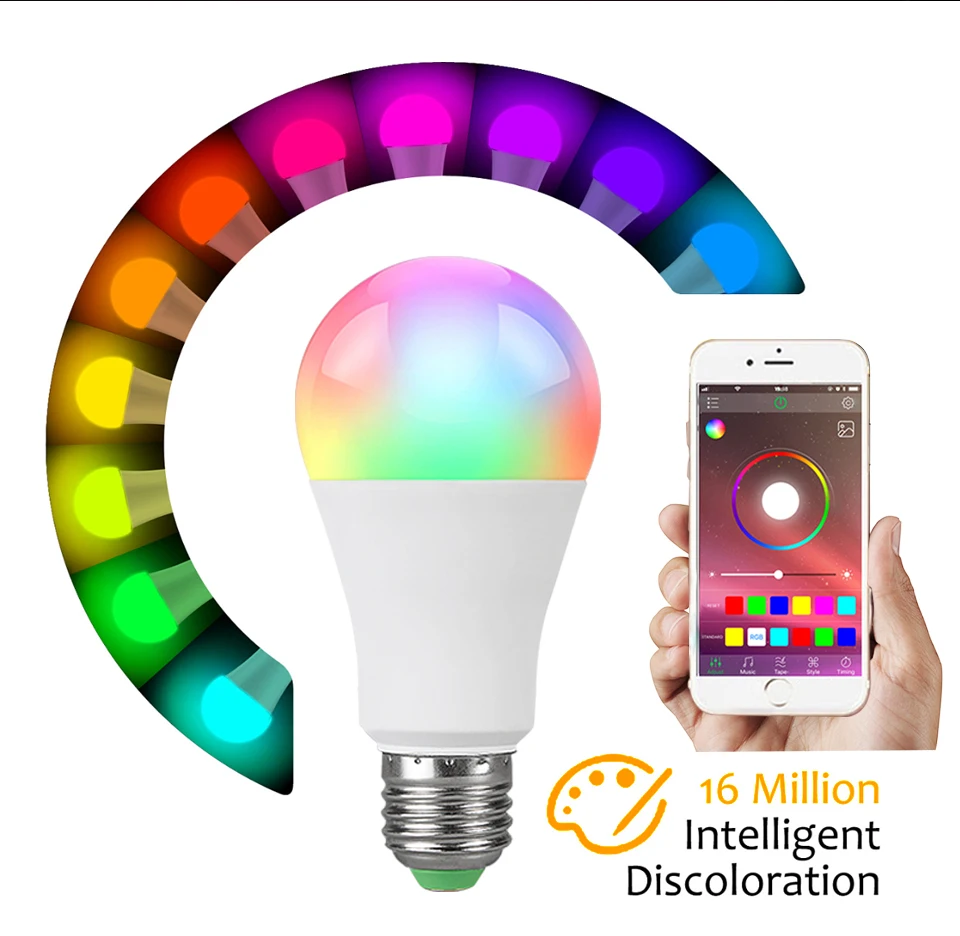 Dimmable E27 B22 Smart Led Bulb 85-265V 15W 20W Bluetooth APP Control (12)