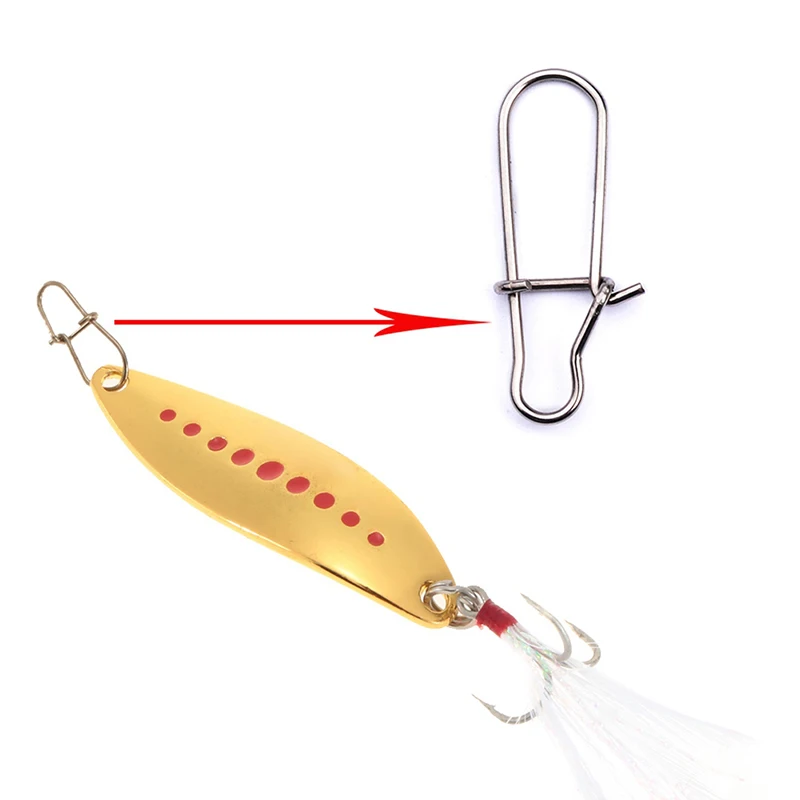 

100pcs Nice Fastlock Snap Fishing Barrel Swivel Safety Snap 12mm-33.5mm Snap 0#-8# Fishing Swivels Hot
