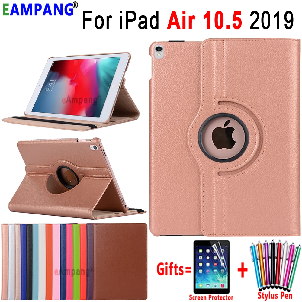 Чехол для Apple iPad Air 10,5 2019 360 градусов вращающийся кожаный умный сон Cover для iPad Air 10,5 дюймов 2019 Coque принципиально