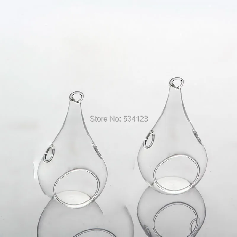 hanging Teardrop candle holder for wedding decoration , hanging glass