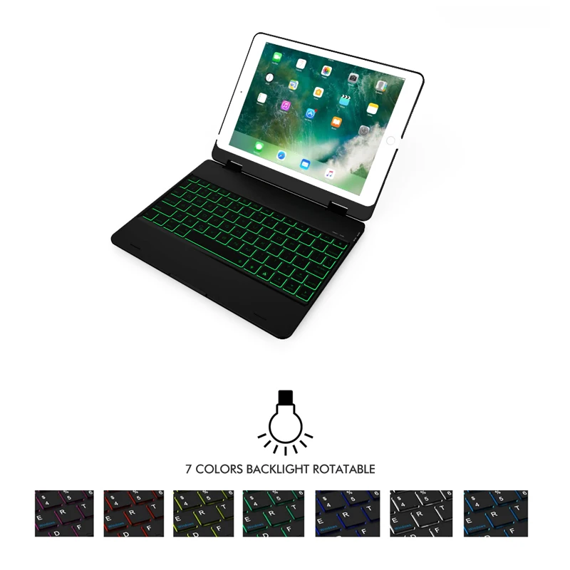 [NEW] B.O.W 4.0 Bluetooth Wireless Keyboard For New iPad Pro 9.7 inch, Air 2/Air 1, Rubber Feel Matted Aluminum Keyboard Case