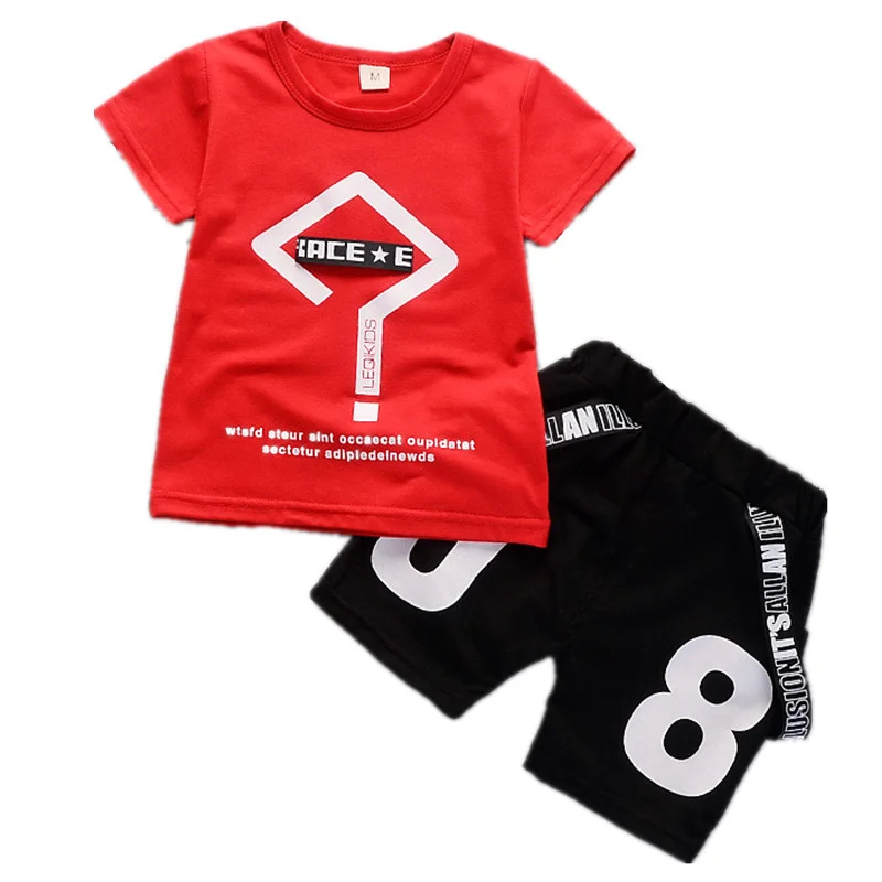 

Children's Summer Clothes 2019 New Boys'Suit Two Suits for Children's Babies' Fashion T-shirts and Trousers