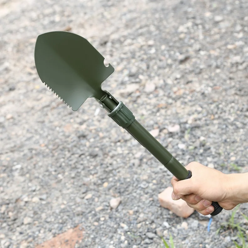 Multifunction Outdoor accessories Foldable steel tools Portable saw spade forklift shovel for camping hiking with compass (4)