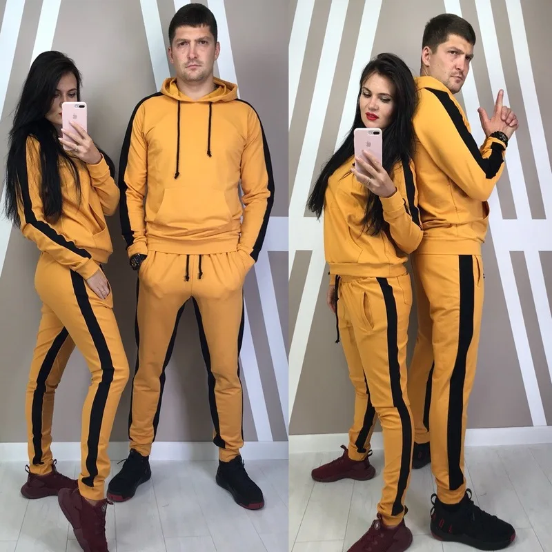 

Women Men's Unisex Sets Casual Tracksuit Newest Autumn Winter Hoodies Long Sleeves Sports Suit Two Pieces Sets Women Sportswear