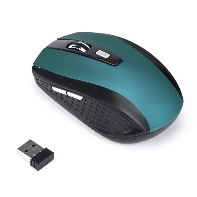 Hot Sale Gaming Receiver Wireless Optical Mouse 2.4GHz USB Optical Scroll Mice for Tablet Laptop Computer Luxury - Цвет: Blue