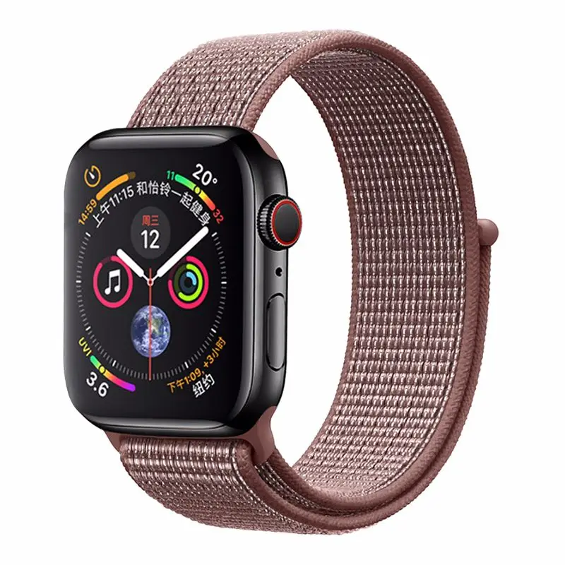 Новая нейлоновая петля ремешок для Apple Watch 4 цветной спортивный сменный ремешок для iWatch Series 1 2 3 4 ремешок для часов 38 мм 40 мм 42 мм 44 мм - Цвет ремешка: NEW Smoke Purple