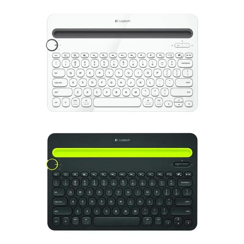 

Logitech K480 Wireless Bluetooth Multi-Device Keyboard with Phone Holder Slot for Windows MacOS iOS Android Smart Phone Tablet