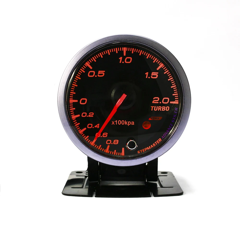New Universal 60mm Turbo Boost Gauge Black Shell Amber/White Light