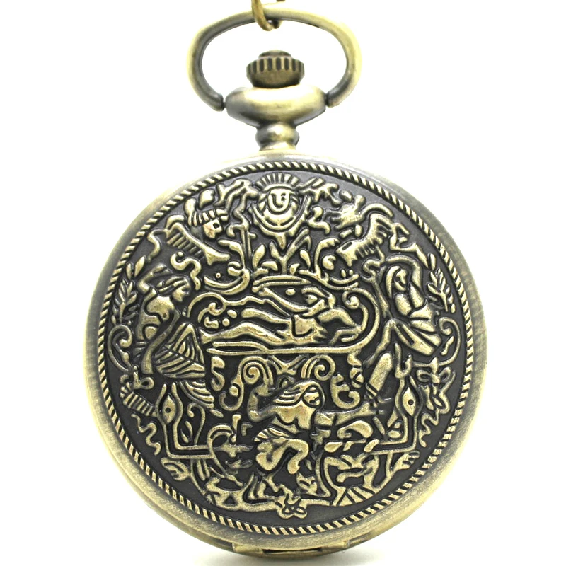 

(1049) Vintage Bronze Pocket Watch Necklace, Dia 4.7.cm, 12pcs/lot, Wholesale