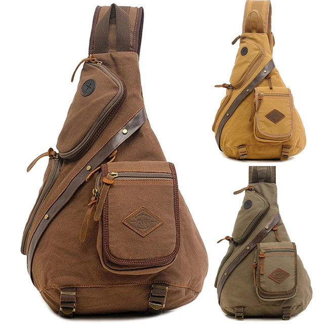 Body Messenger Cross Bag Bicycle Men Canvas Shoulder Backpack Sling