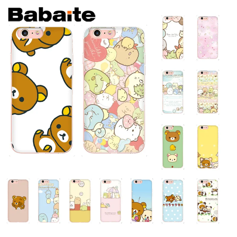 

Babaite sumikko gurashi Rilakkuma Cover Soft Shell Phone Case for iPhone X XS MAX 6 6s 7 7plus 8 8Plus 5 5S SE XR 10