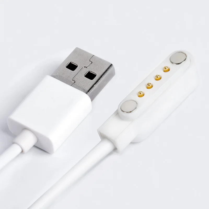 4Pin Магнитная Зарядка-тип, кабель для зарядки Порты и разъёмы Magnetics USB Мощность Зарядное устройство кабели для A20 TD05 Q100 Q750S T88 Детские умные часы