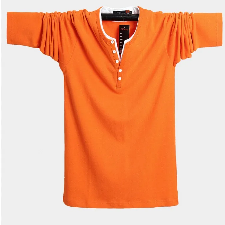 

Hot Sale Classic Men T shirt Long Sleeve v neck Mens T-shirt Cotton Tees Tops Mens Brand tshirt Plus size M-5XL 6XL hip hop