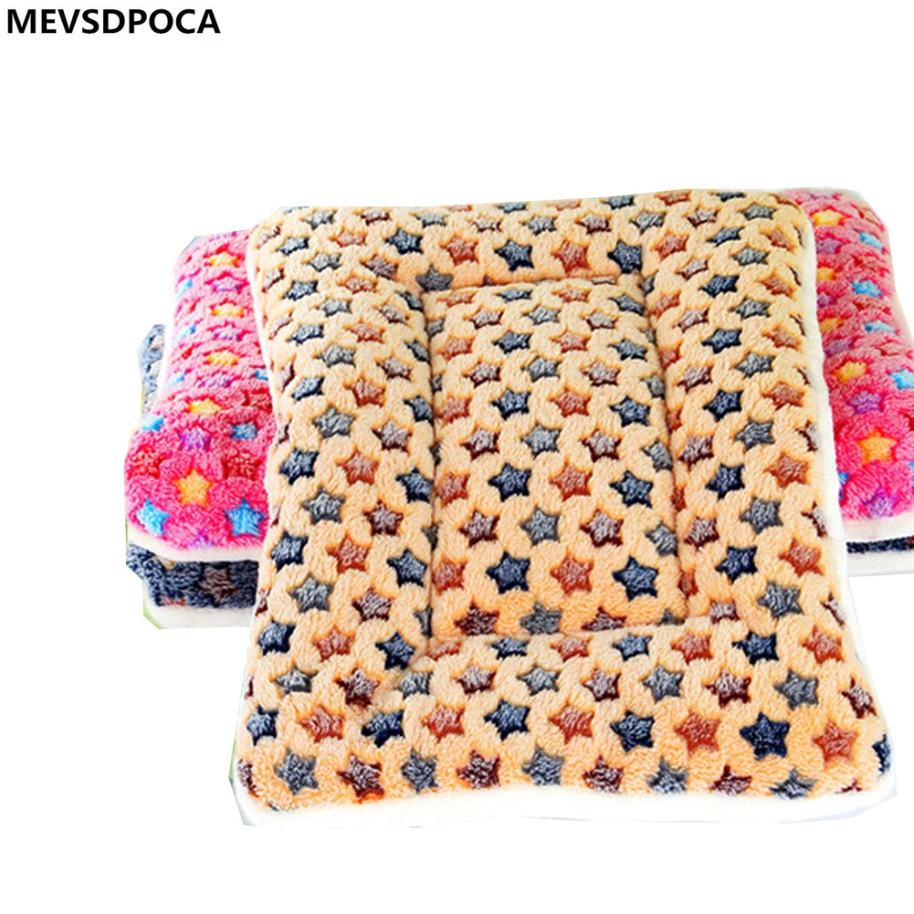 

MEVSDPOCA 1pc Dog Cat Flannel Blanket Breathable Cushion Pet Bed Soft Warm Sleep Mat
