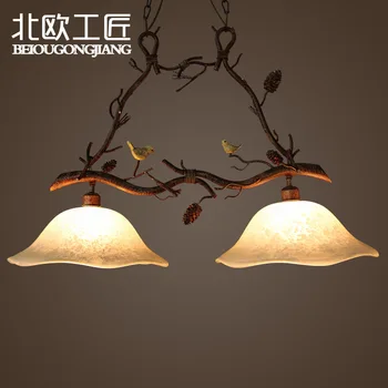 

American country bird style art iron pendant light Hanging lighting living room bar lamp