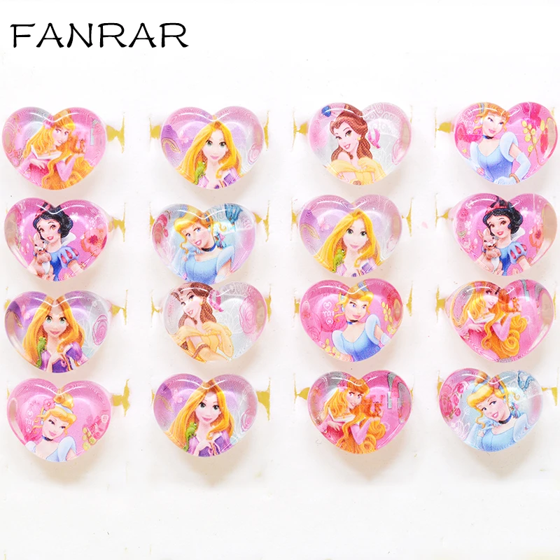 Кольца для девочек FANRAR 100 шт. Детские кольца с героями мультфильмов Аврора