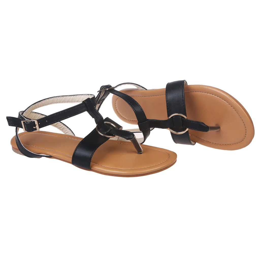 YOUYEDIAN sandalia feminina salto alto; женские Летние вьетнамки на плоской подошве с пряжкой; пляжные сандалии; обувь в римском стиле;# w30