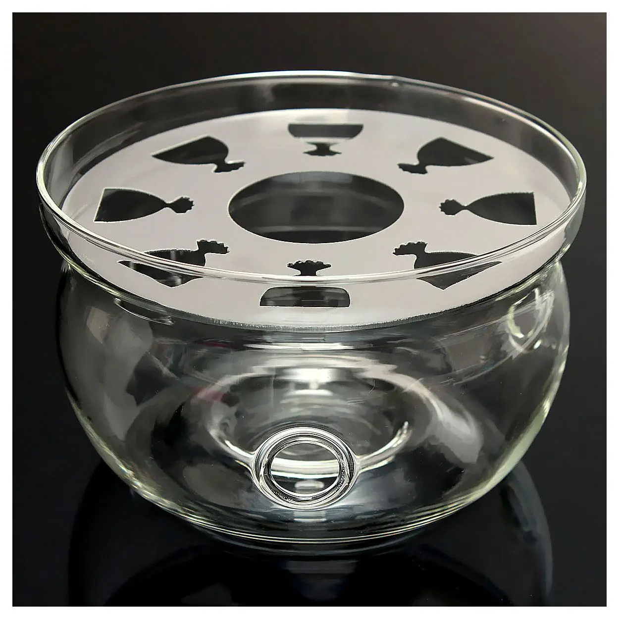 Практичный бутик жаропрочных чайник теплее основание прозрачное стекло круглой формы изоляции Tealight