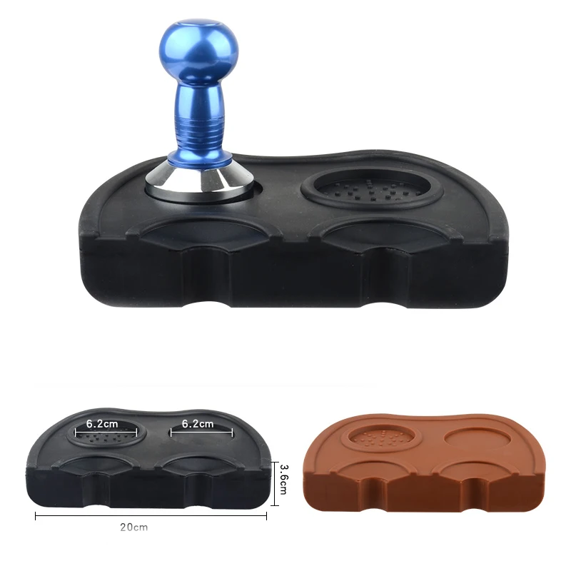 

15x20x3.5cm Espresso Double Coffee Tamper Mat Silicone Rubber Tampering Corner Mat Espresso Coffee Maker