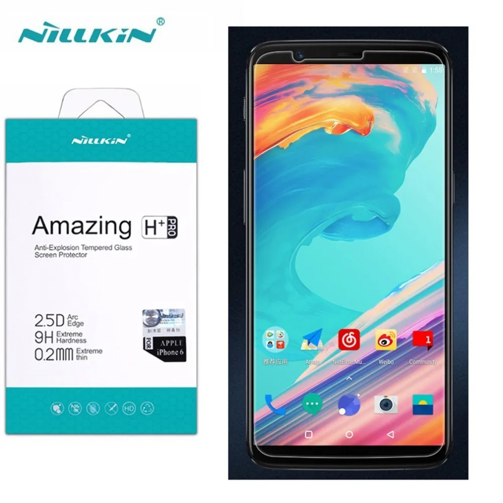 

for Oneplus 5T Glass Screen Protector 6.01'' NILLKIN Amazing H/H+PRO 9H Tempered Glass for Oneplus 5T glass protector