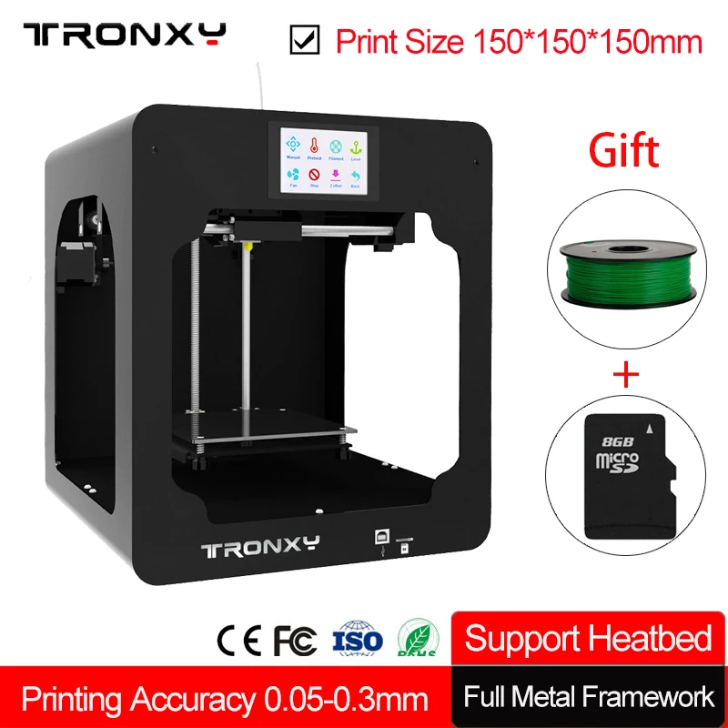 

Tronxy 3D printer Kit DIY C2 High Precision 0.05-0.3mm Fully Assembly Support Hot bed Touch Screen Full Metal Desktop 3D printer