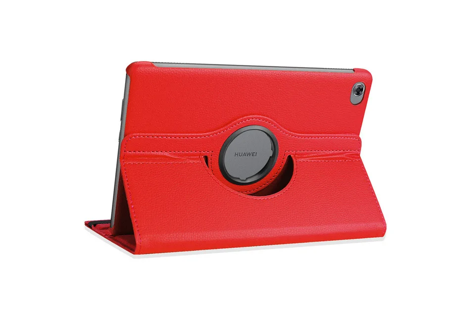 Для huawei MediaPad M5 Lite 10 BAH2-W19/L09/W09 чехол 360 Rotationg флип из искусственной кожи Smart Stand Cover для Медиа Pad M5 Lite 10,1" - Цвет: Красный