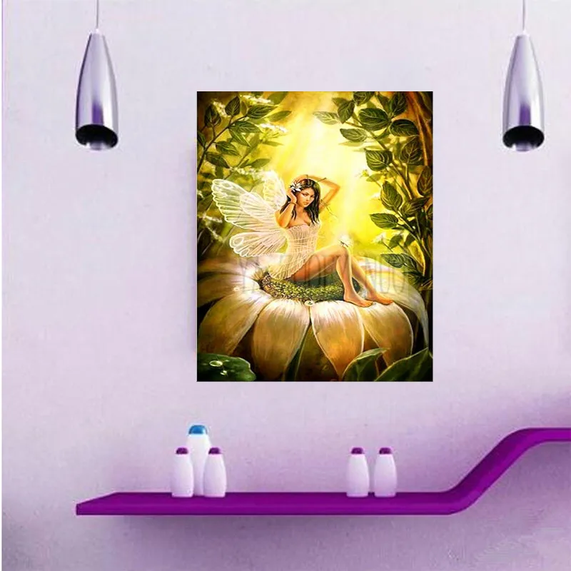 

YA ZOOEY NUO DIY Diamond Mosaic Diamond Embroidery Flower fairy 3D Diamond Painting Cross stitch Flower Photo Home Decor R1818