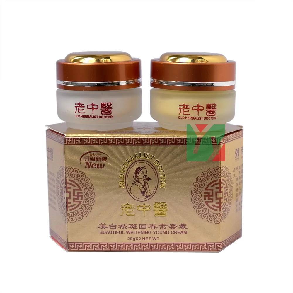 Горячее предложение, Отбеливающее против веснушек крем для кожи из Китая, набор из 2 предметов, дневной и ночной крем, отбеливающий крем для лица