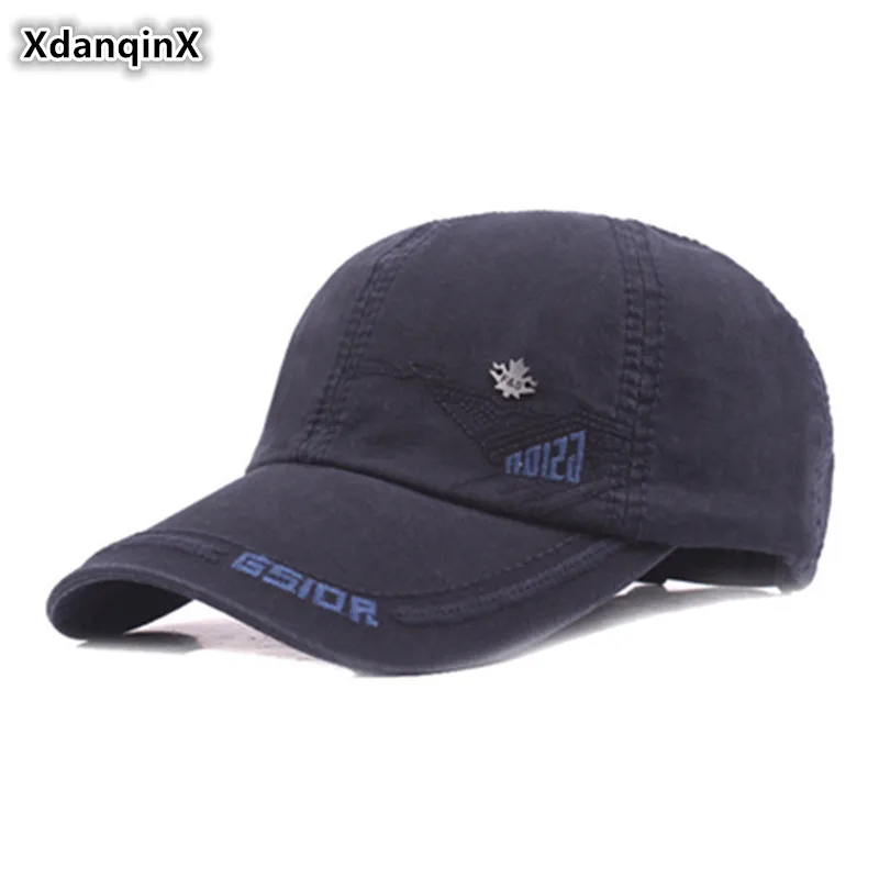 

XdanqinX 100% Cotton Baseball Caps Men's Letter Embroidery Sports Cap Snapback Cap Adjustable Size Male Bone Fashion Tongue Cap