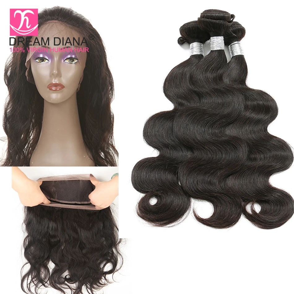 Dream Diana Remy Body Wave With 360 Frontal Brazilian Hair Lace Frontal With Bundles 360 Lace Frontal Pre Plucked With Baby Hair Dream Diana Remy Body Wave With 360 Frontal Brazilian Hair Lace Frontal With Bundles 360 Lace Frontal Pre Plucked With Baby Hair