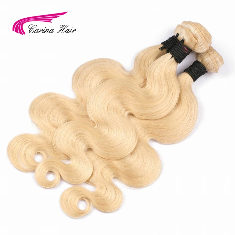 Platinum 613 Blonde Hair Wave Bundles with 13x4 Ear to Ear Lace Frontal Closure Brazilian Carina Remy Human Hair Extension Blond Platinum 613 Blonde Hair Wave Bundles with 13x4 Ear to Ear Lace Frontal Closure Brazilian Carina Remy Human Hair Extension Blond