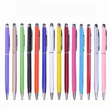 200 шт. универсальный 2 в 1 планшет емкостный стилус с шариковой ручкой микрофибра сенсорный экран ручка для Iphone для samsung