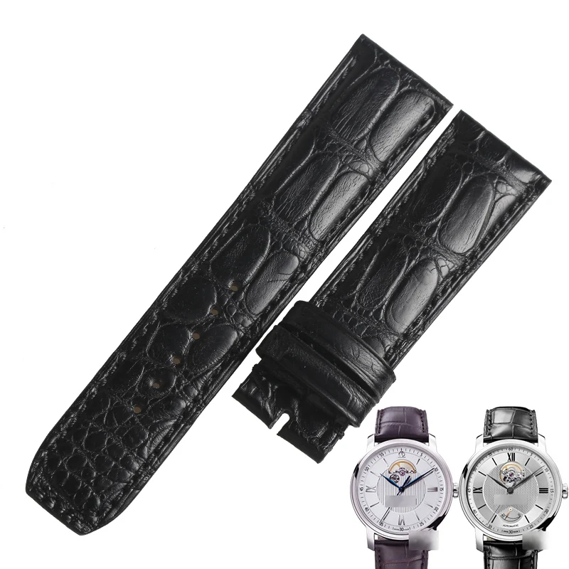 Wentula Cinturini Per Baume & Mercier Clasma 8688 8792 Pelle Di Alligatore/Cinturino Da Uomo Con Grana Di Coccodrillo