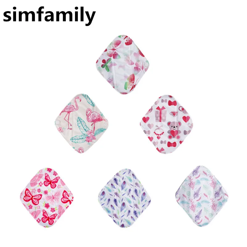 [simfamily] 10pcs Feminine Hygiene bamboo Panty Liner Reusable Waterproof Bamboo Material Menstrual Cloth Sanitary Pads
